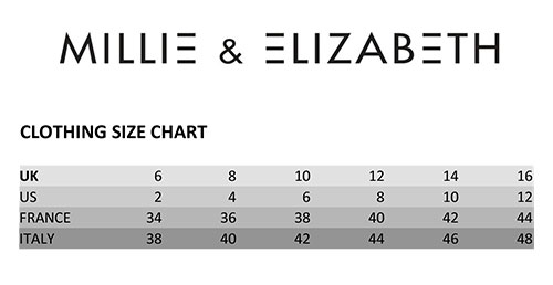 Ellen Shop Size Chart